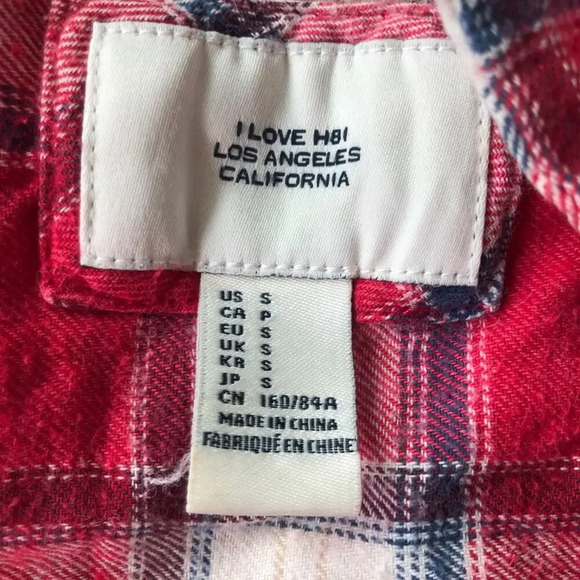 Forever 21 red flannel button down shirt - Picture 3 of 6